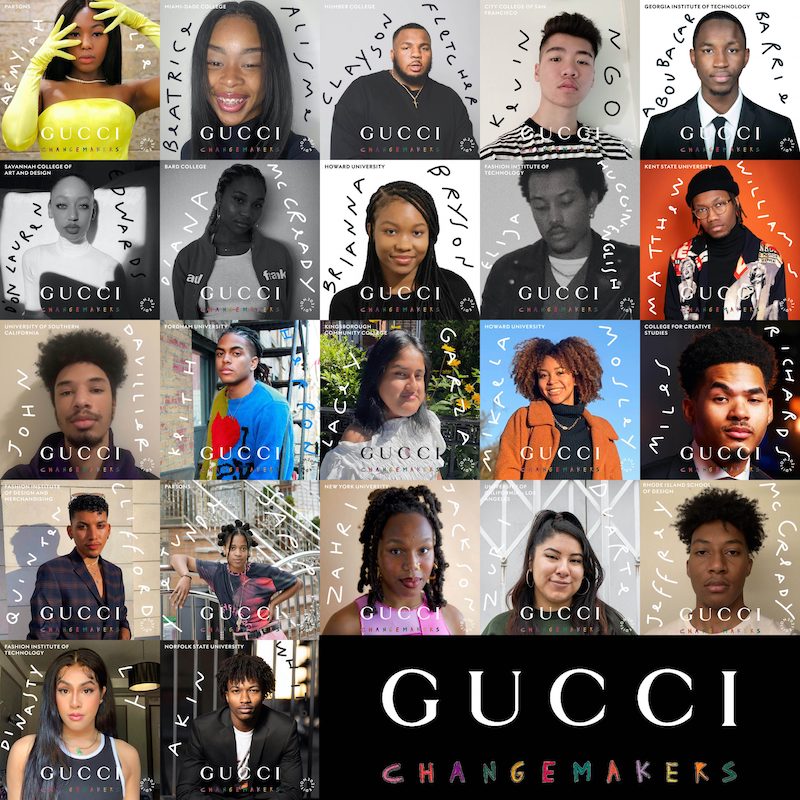Gucci Changemakers Collage of Scholarship recipients