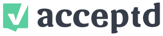 This is the logo for Acceptd, the premier college application management software for performing arts programs.