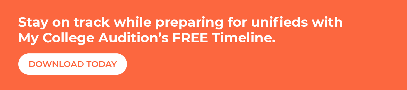Download a free timeline from My College Audition to stay on track with unified auditions prep.