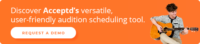 Discover Acceptd’s versatile, user-friendly audition scheduling tool. Request a demo.