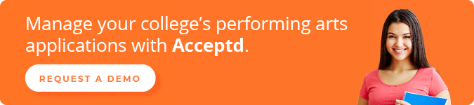 Manage your college’s performing arts applications with Acceptd. Request a demo.